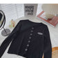 Knitwear long sleeve thin round neck single breasted cardigan  6530