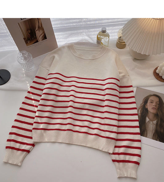 Langarm-Pullover mit Rundhalsausschnitt 6526