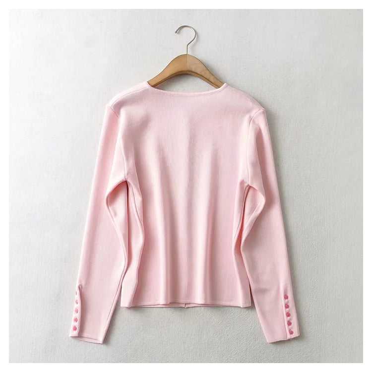 New simple slim button knit cardigan  7285