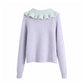 Sweet ruffled baby collar sweater coat female  7152