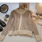 Vintage-Print zeigt dünnes langärmliges Cardigan Top Fashion 5888
