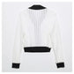 Xiaoxiangfeng V-neck heavy industry rivet bow knit cardigan  7294