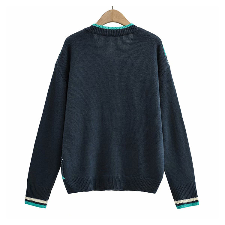 American Vintage Pullover mit V-Ausschnitt und Rautenmuster 7297
