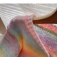 Korean ins sweet foreign style aging rainbow tie dyed loose top  5926