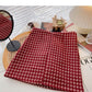 Retro personalized Plaid slim Hip Wrap Skirt  5597