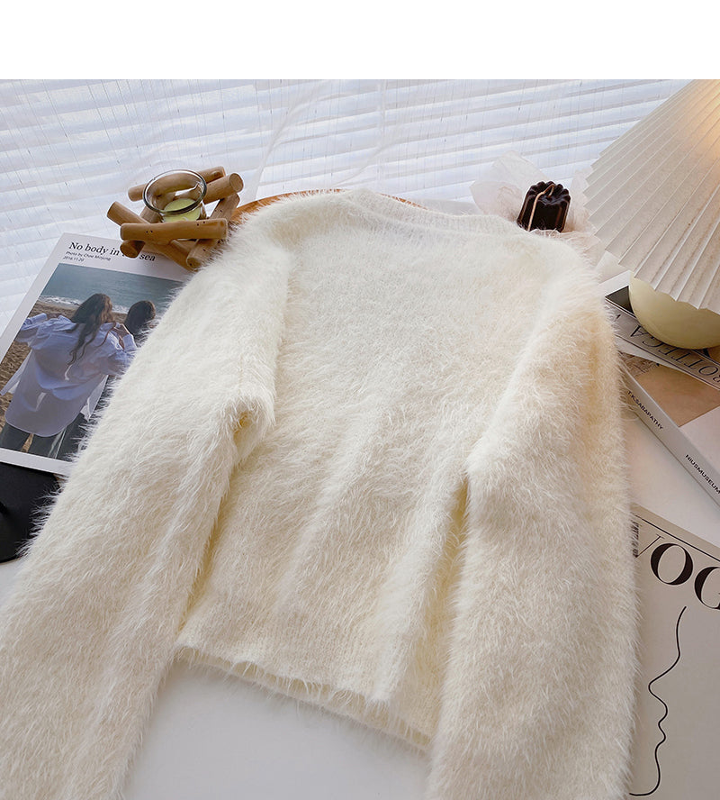 The new Korean long sleeve pullover is lazy and thin  6157