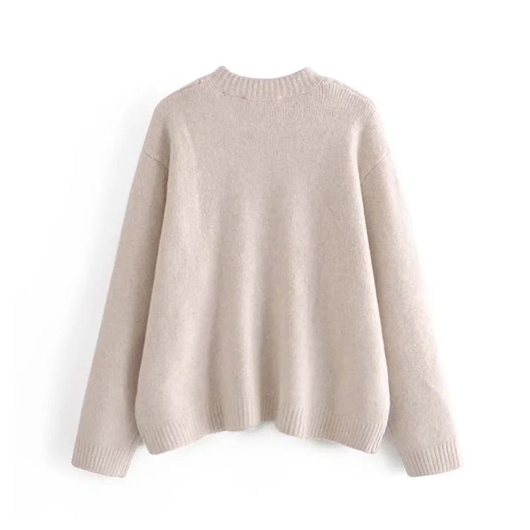 Sweet little girl jacquard cute wind loose knit sweater  7410