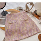 Korean version of A-shaped skirt with thin, fragrant style and tweed  5616