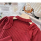 Careful machine cut out square neck sweater  6626