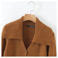 Vintage Strickjacke 7158 mit großem Revers, hoher Taille und kurzen Ärmeln
