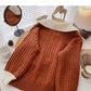 Loose and lazy wind twist sweater color contrast Lapel top  6095