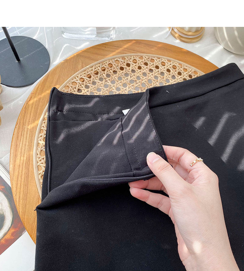 Fashion personality thin ribbon a-word high waist skirt  5525