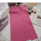 Korean version of A-line skirt with a high waist and a fork  5760