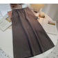 Casual retro solid high waist versatile Knit Skirt  5774