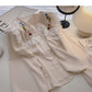 Korean girls' sense of foreign style lace doll neck top  6265