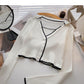 Schlankes Design mit personalisiertem Revers-Langarm-Pullover Top 6604