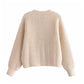 Lazy style leisure temperament loose knit cardigan sweater coat  7365