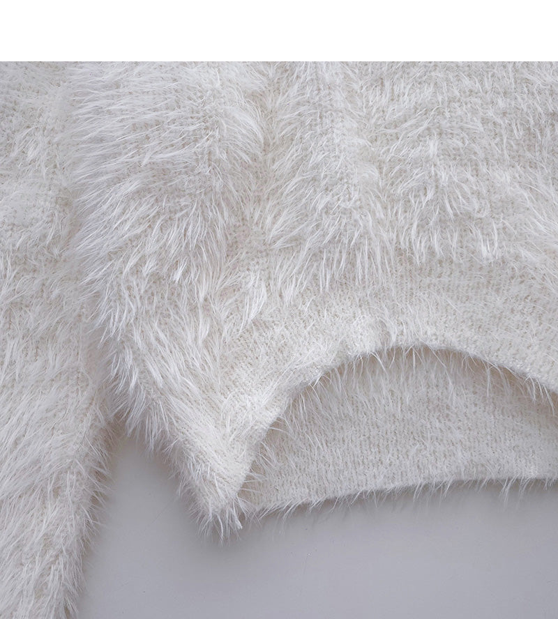 Koreanisches weiches, wachsartiges, faules und vielseitiges Langarm-Pullover-Oberteil 5952