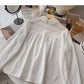 Cut out lace Lapel foreign style long sleeve top  6370