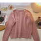 Design Sense personalisierter Diagonalknopf-Rundhals-Pullover mit vielseitigem Oberteil 6032