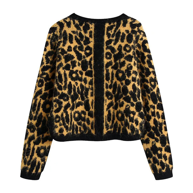 Vintage Animal Jacquard Pullover Strickmantel 7350