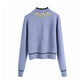 New floral sweet stitching embroidered knit top  7221
