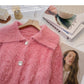 Sweet temperament mohair sweater coat cardigan  5921
