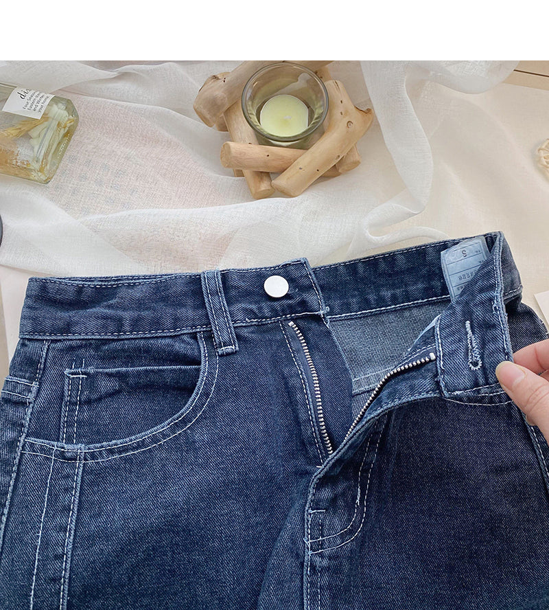 Vintage Port style split high waist denim skirt  5819