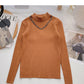 Design sense knitwear stand collar chain long sleeve top  6527
