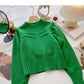 Koreanischer, fauler Stil, einfarbiger, lässiger Pullover mit langen Ärmeln 6155