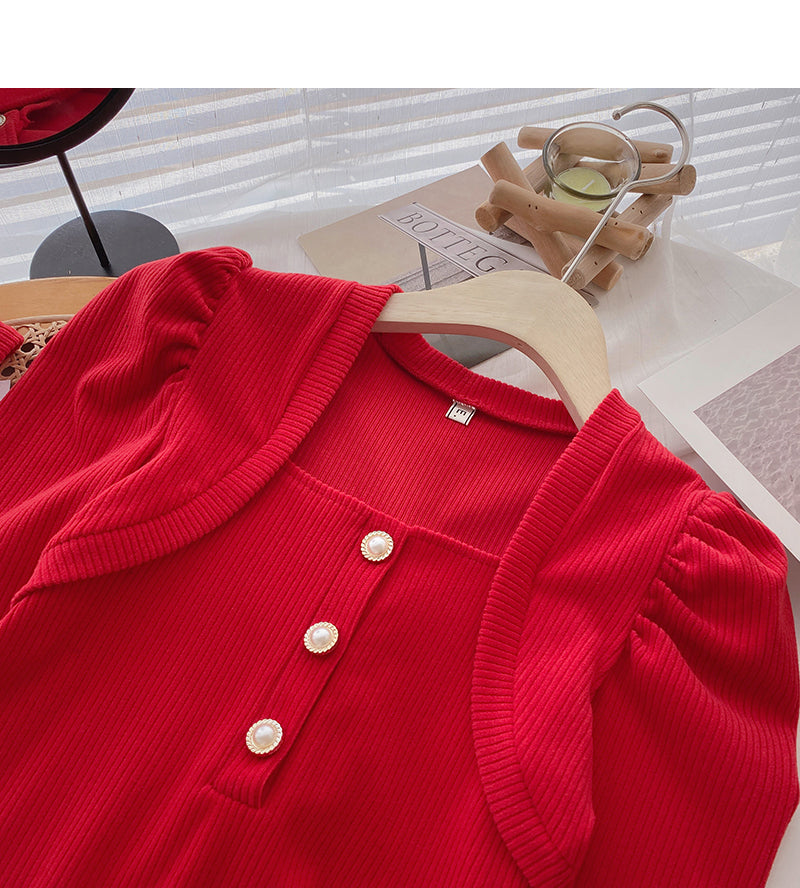 Vintage French long sleeve square neck top hanging neck sweater  6630