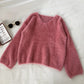 Weicher, windfester, lockerer Pullover Top 5834