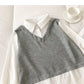 Design sense stitching fake two thin sweaters  6450
