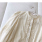 Heavy duty hook design loose French Long Sleeve Shirt  6254