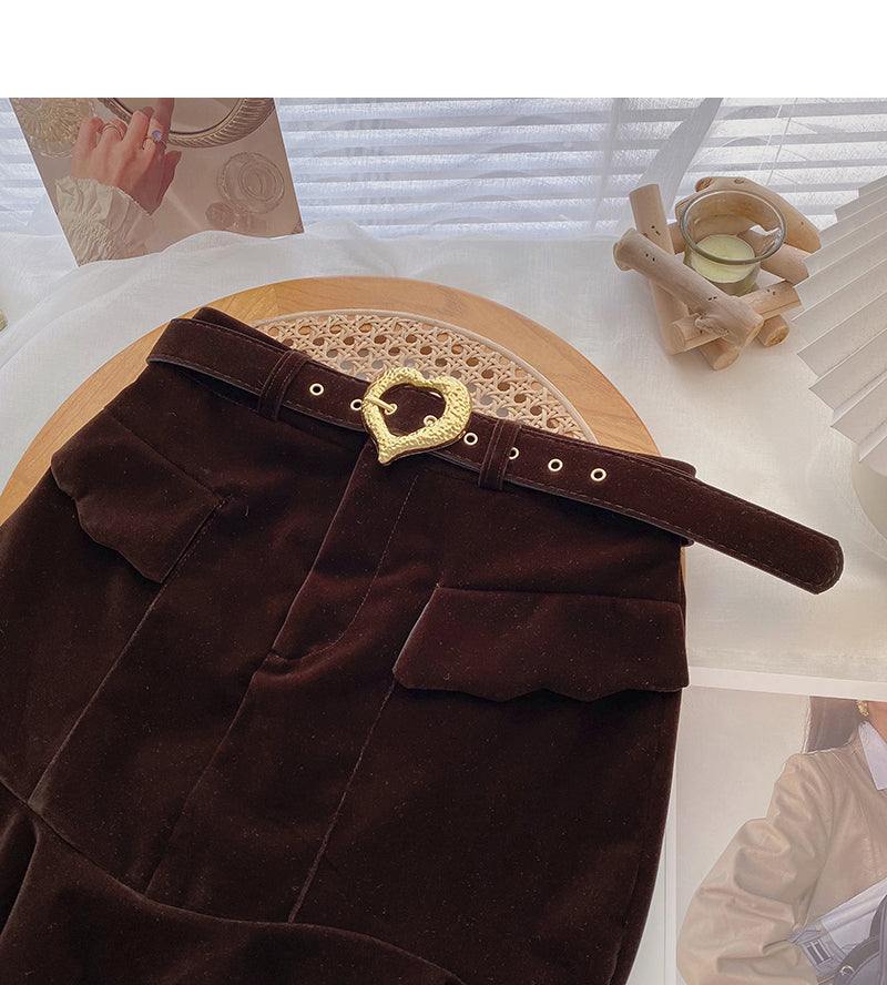 New fashion retro Hip Wrap Skirt with belt  5583