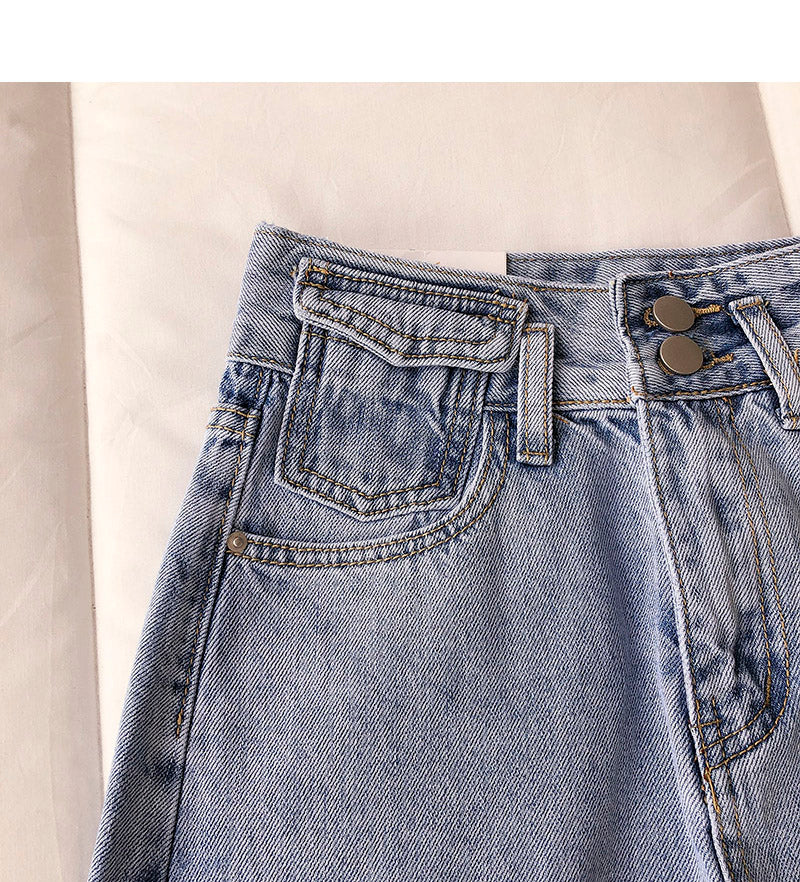 New women's Korean retro Hong Kong cowboy student skirt  5679