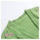 Kurzer Cardigan mit Blumenstickerei und V-Ausschnitt 7396