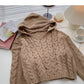 Kapuzenpullover im Nischendesign mit langen Ärmeln und kurzem Strickoberteil 5854
