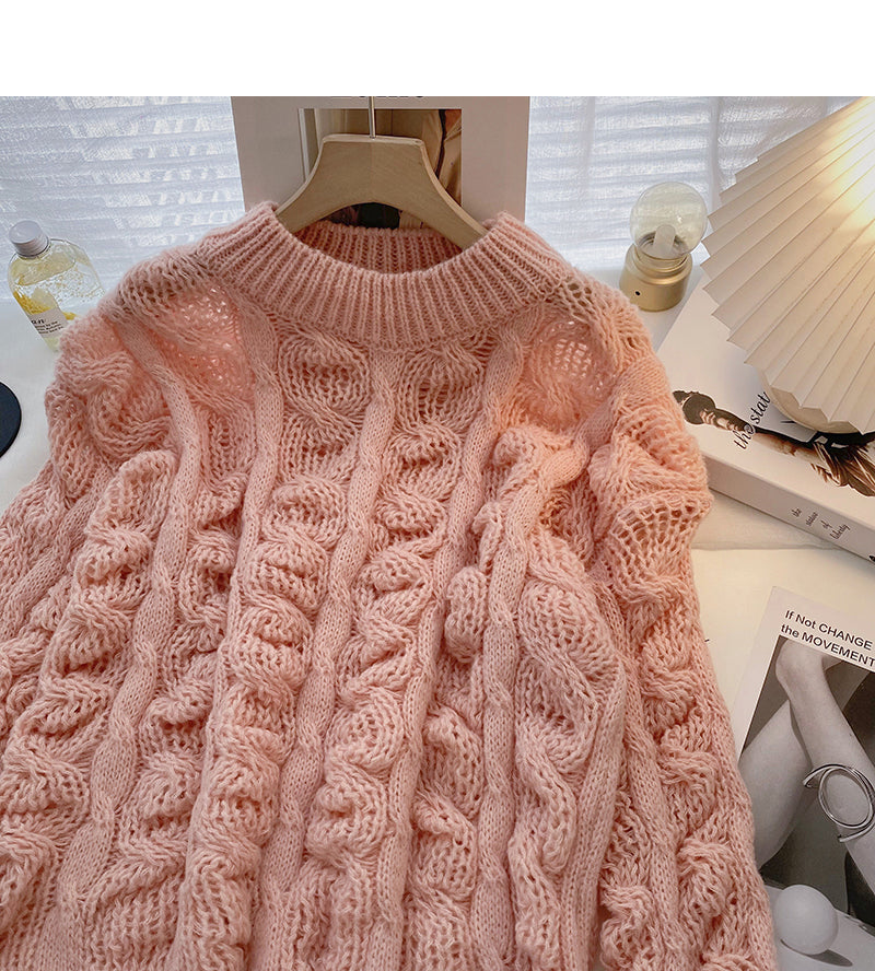 New Korean version lazy and fashionable loose hole long sleeve top  5900
