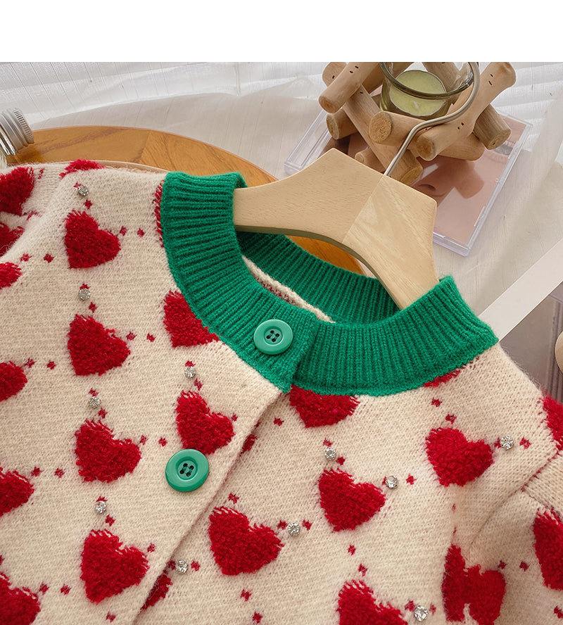 Flocked Love Vintage jacquard nail bead sweater  6198
