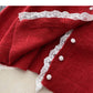 Lace edge V-Neck long sleeve design loose short top  6048