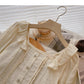 Design sense niche shirt slim French flare sleeve top  6420