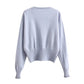 Embroidered V-neck button long sleeve short knit cardigan coat  7402