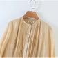 Vintage girls' first love dress round neck single breasted dress  7146