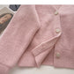Haut vintage à manches longues et simple boutonnage avec perles 6098