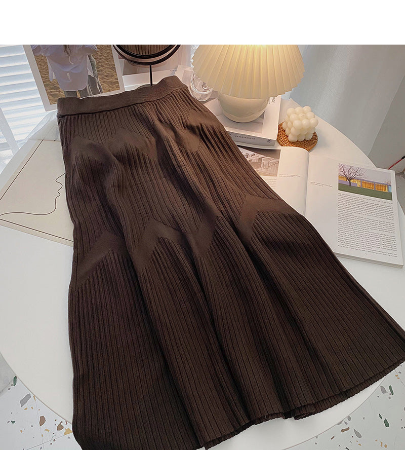 Korean minority design thread knitted high waist skirt  5767