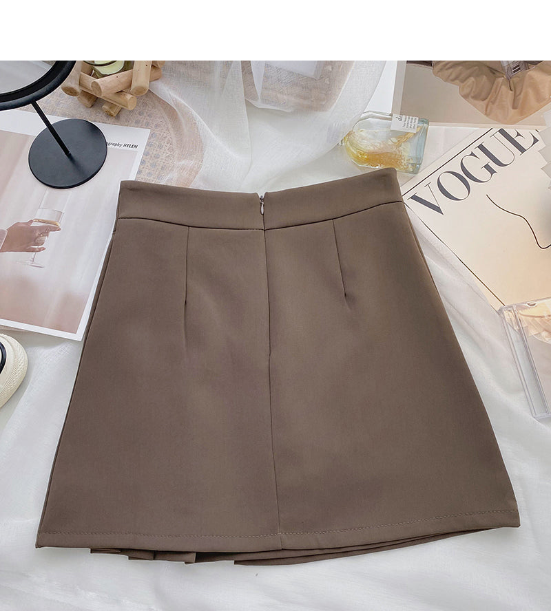 Slim and age reducing casual versatile high waist A-line skirt  5646