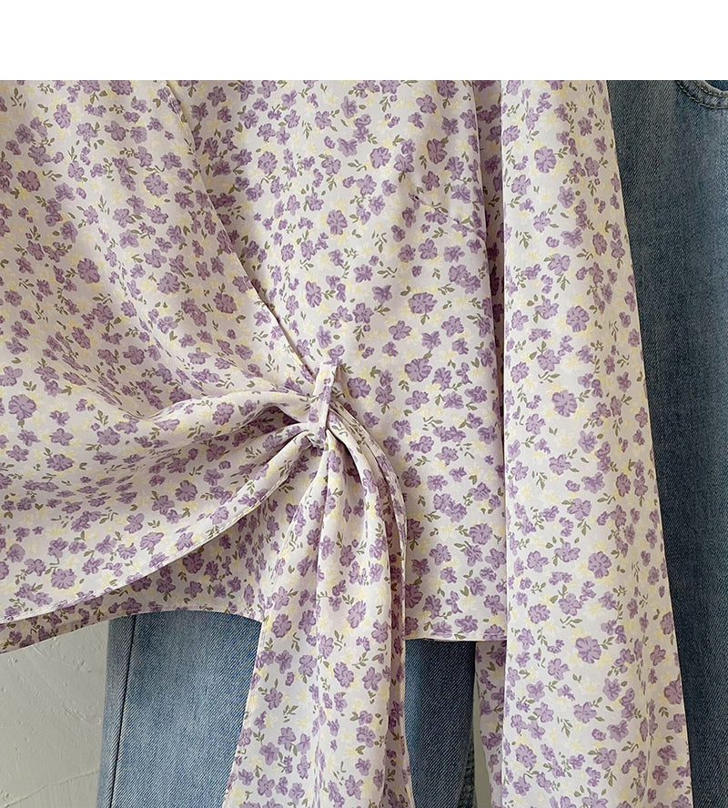 La chemise à manches longues à col carré français présente un haut fin et à la mode 6437