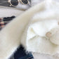 Solid color crew neck retro long sleeve short knit cardigan women  5837