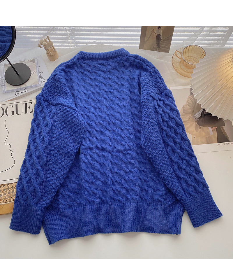 Koreanisches Design, lockere und dünne Textur, vielseitiger Langarmpullover 6147